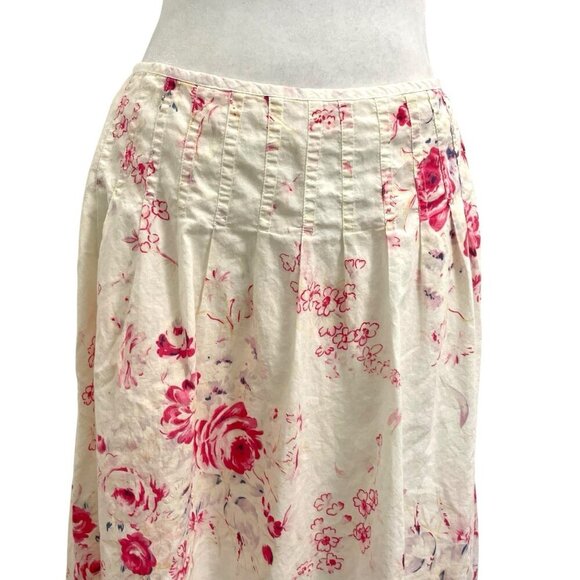 JOHNNY WAS Romantic Floral Print Midi A-Line Skirt Cottagecore Pretty size 2 - Picture 2 of 8